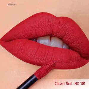رژ لب مایع مخملی مات سرژه کد 101 (Classic Red) - Image 4
