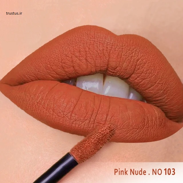 رژ لب مایع مخملی مات سرژه کد 103 (Pink Nude) - Image 4